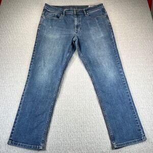 Buffalo David Bitton Jackson-X Straight Stretch Jeans Men 36x30 medium Blue wash